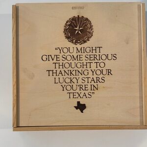 Wooden Texas Quote box